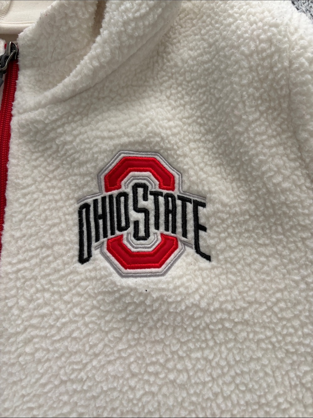 Ohio State Cream Sherpa Full-Zip Hoodie Jacket - Picture 2 of 5